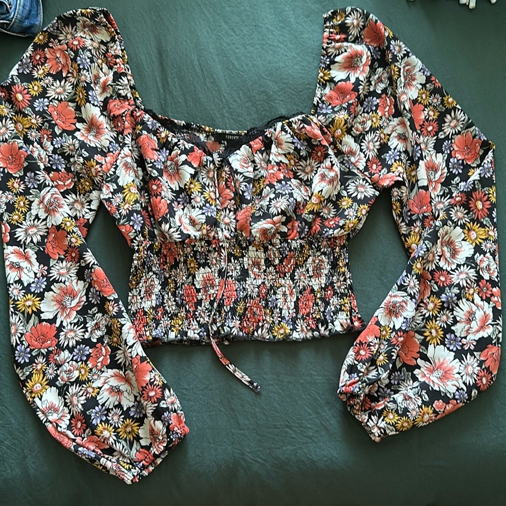 Forever 21 Floral Crop Top
